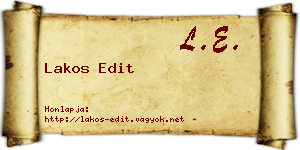 Lakos Edit névjegykártya